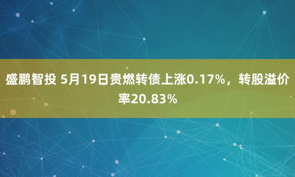 盛鹏智投 5月19日贵燃转债上涨0.17%，转股溢价率20.83%