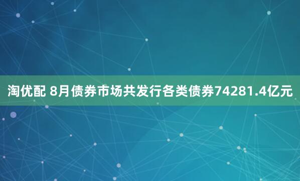 淘优配 8月债券市场共发行各类债券74281.4亿元