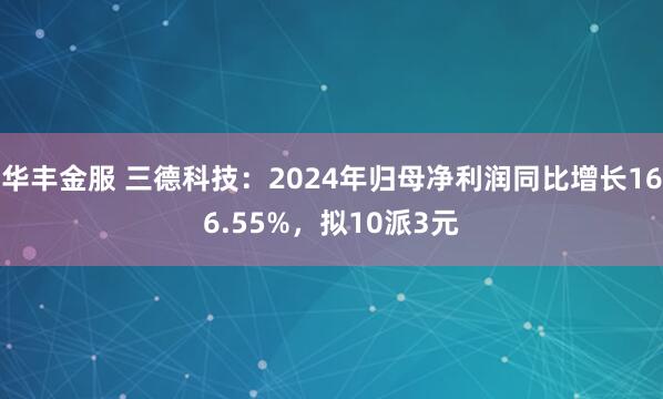 华丰金服 三德科技：2024年归母净利润同比增长166.55%，拟10派3元