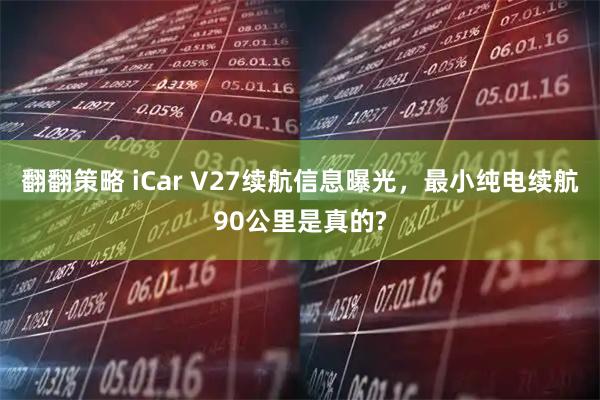 翻翻策略 iCar V27续航信息曝光，最小纯电续航90公里是真的?